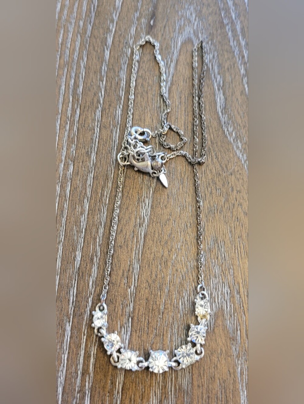 Silver Crystal Pendant Necklace